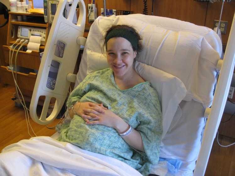 Waiting on a baby. Don't let the smile fool you.